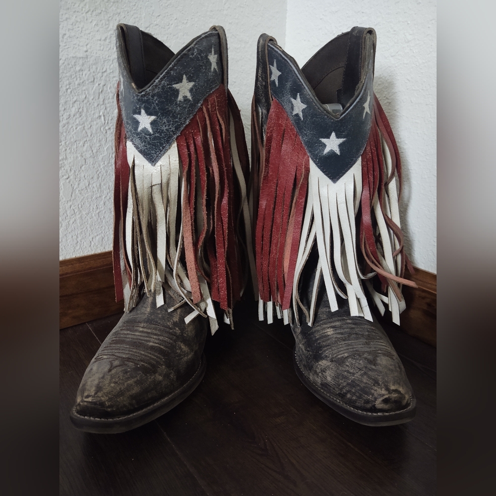 Roper American Beauty Fringe Boots